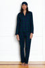 flannel blackwatch tartan pajamas on model from front
