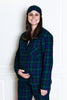 flannel blackwatch tartan pajamas on 7 month pregnant model