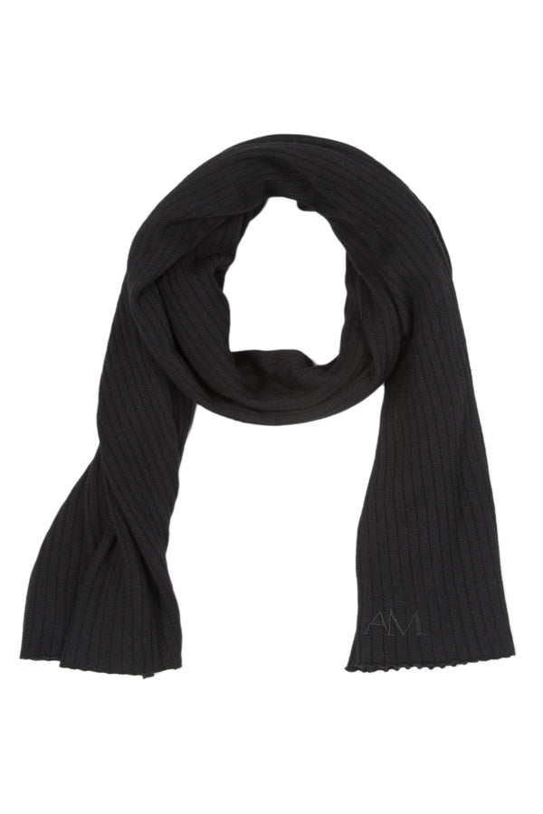 SARAH OVERSIZE SILK & CASHMERE SCARF - BLACK