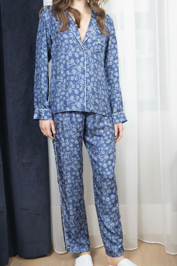BLAIR TOP & ALLISON PANT SILK PJ SET - DANDELION