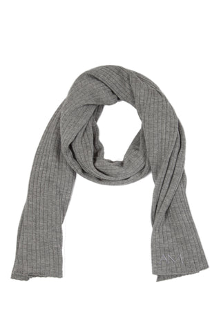 SARAH OVERSIZE SILK & CASHMERE SCARF - GREY