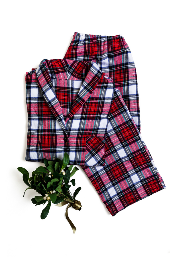 flannel red tartan pajamas